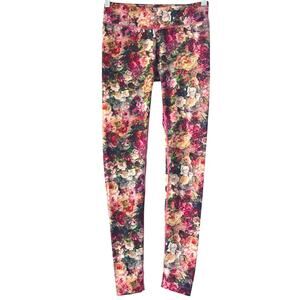KiraGrace Pink Floral Yoga Leggings Womens Size S *EUC